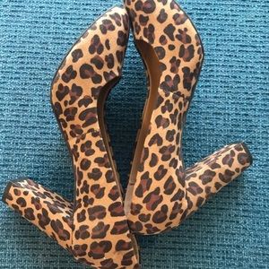 Merona Leopard Print Faux Suede Heels Pumps 10M